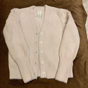 Joie Pink XS Cardigan Dainty Coquette Scandi Normcore Minimalist Eyelash Soft